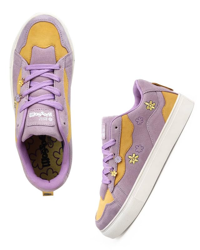 Image of Bacca Bucci Blossom Women's Sneakers - Genuine Leather Casual Shoes with Floral Accents & Metal Lace Charms | High-Energy Colorways | All-Season Comfort & Style