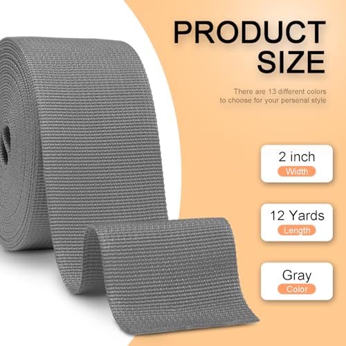 Image of CooBigo 12 Yards Webbing 1 inch & 1.5 inch & 2 inch Polypropylene Webbing Strap 1 Inch 1.5 Inch 2 Inch Wide Webbing Strapping for Bags /Lawn Chair /Pool Solar Cover DIY Crafting