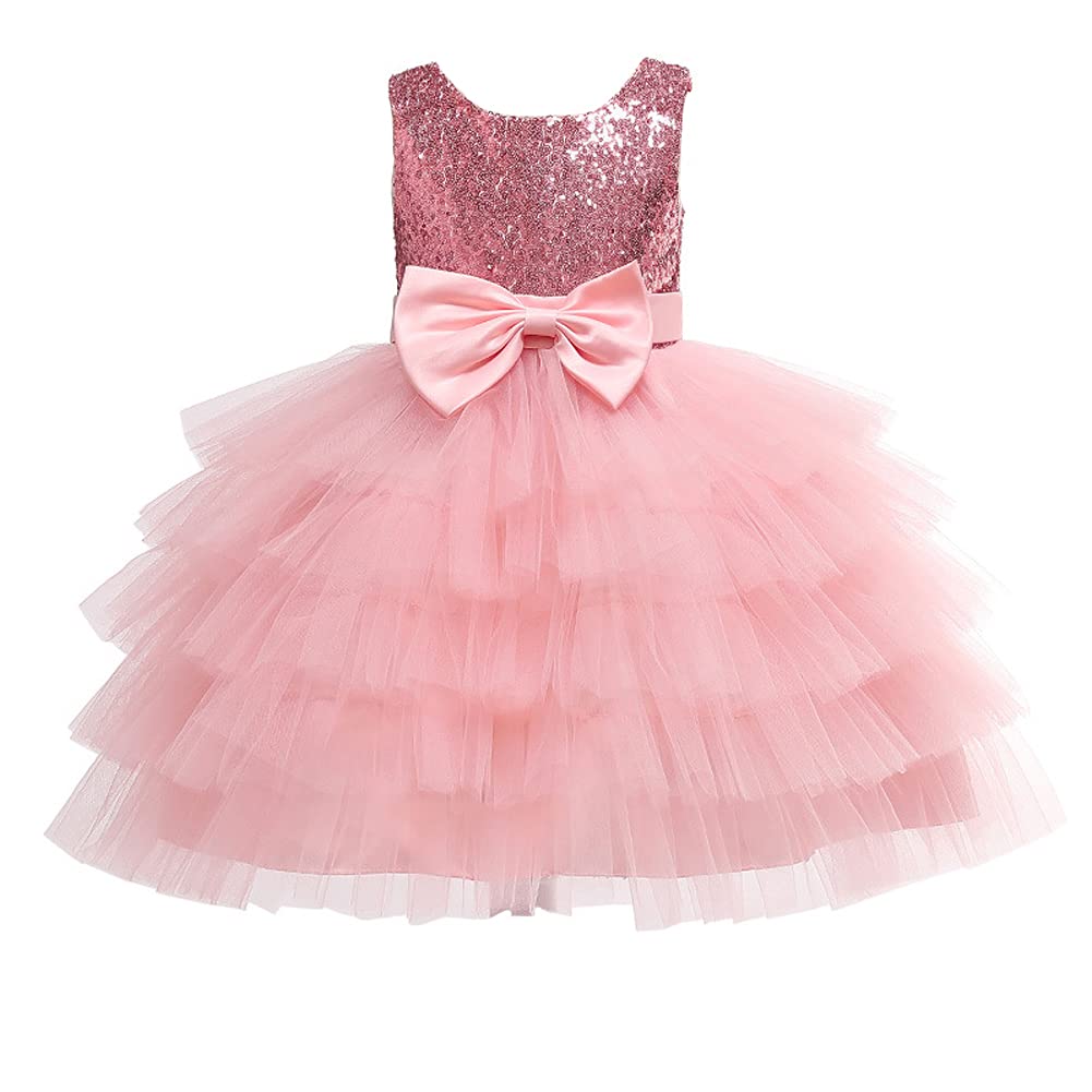 3-9T Girls Sequins Wedding Ball Gown Girls Pageant Dress Toddler Formal Party Dresses
