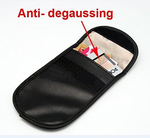 Pu Leather Cell Phone Anti-Tracking Anti-Spying GPS RFID Signal Blocker Pouch Case Bag Handset Function Bag (Black