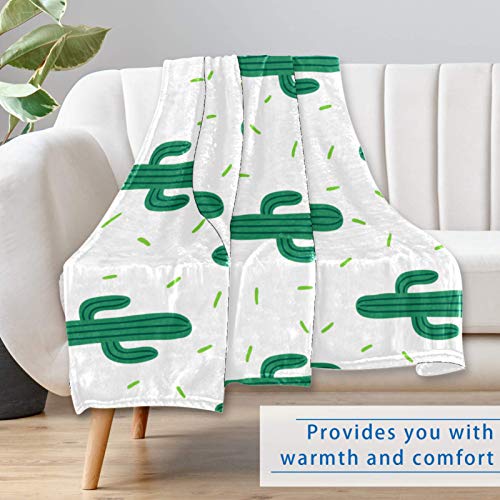 Couverture cactus vert 150x100 cm douce et chaude pour lit et canapé - 7