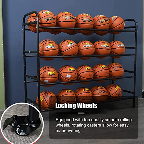 Chariot de rangement de balles à roulettes grand support de basket-ball