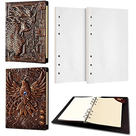 Refillable Leather 6 Ring Binder Planner Notebook for Dungeons and Dragons GM & Player Gifts Cover