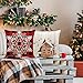 Hlonon Christmas Decorations Pillow Covers 18 x 18 Inches Set of 4 - Xmas Series Cushion Cover Case Pillow Custom Zippered Square Pillowcase