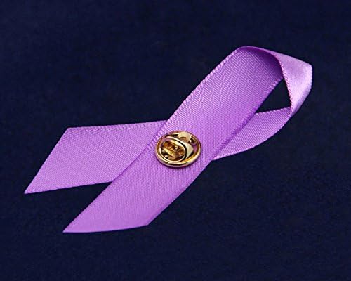 Miniatura 5 de Satin Purple Ribbon Awareness Pins Purple Ribbon Pins for Alzheimers, Domestic Violence, Epilepsy, Pancreatic Cancer, Lupus, Crohns Disease