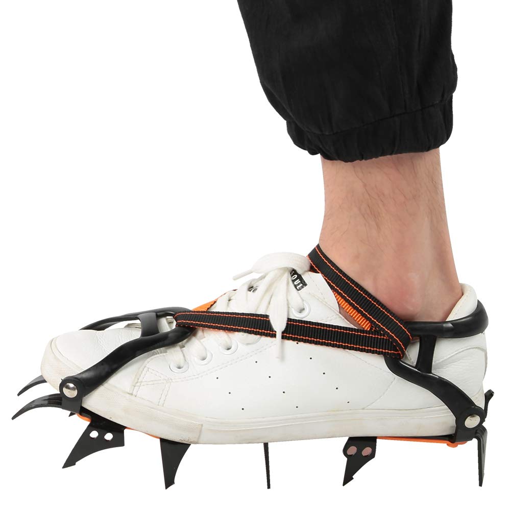 Tacchetti da ghiaccio da neve, 1 paio di ramponi per artigli a molla a 12 denti all'aperto Stivali antiscivolo Scarpe da ghiaccio Accessori per la copertura, Offre una buona trazione su ghiaccio e nev