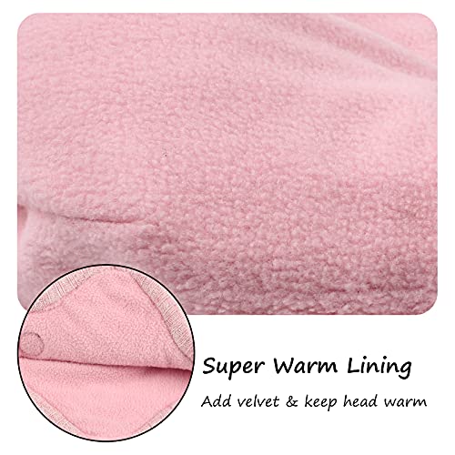 Bamery Christmas Crochet Baby Beanie Earflaps Little Girl Boy Knit Infant Hats Winter Warm Cap Lined Polyester Santa (Pink, M) #TOP3