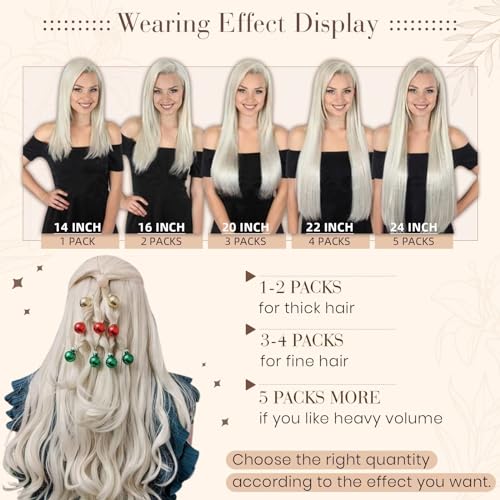 Hetto Tape in Hair Extensions Human Hair Platinum Blonde 18 Inch, Invisible Tape in Human Hair Extensions - Image 4