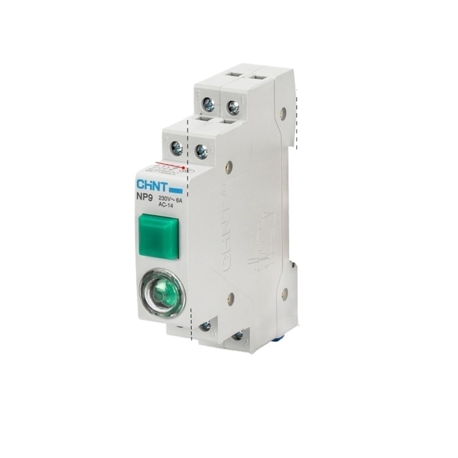 Bouton-poussoir NP9 pour rail DIN afin d'éviter les erreurs d'activation en 220V