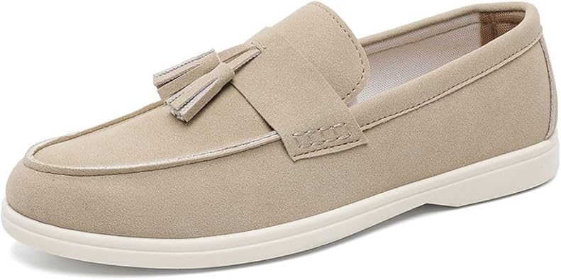 Men's Suede Loafers Slippers Lightweight Soft Flat Running Shoes Formal for Office Driving Everyday