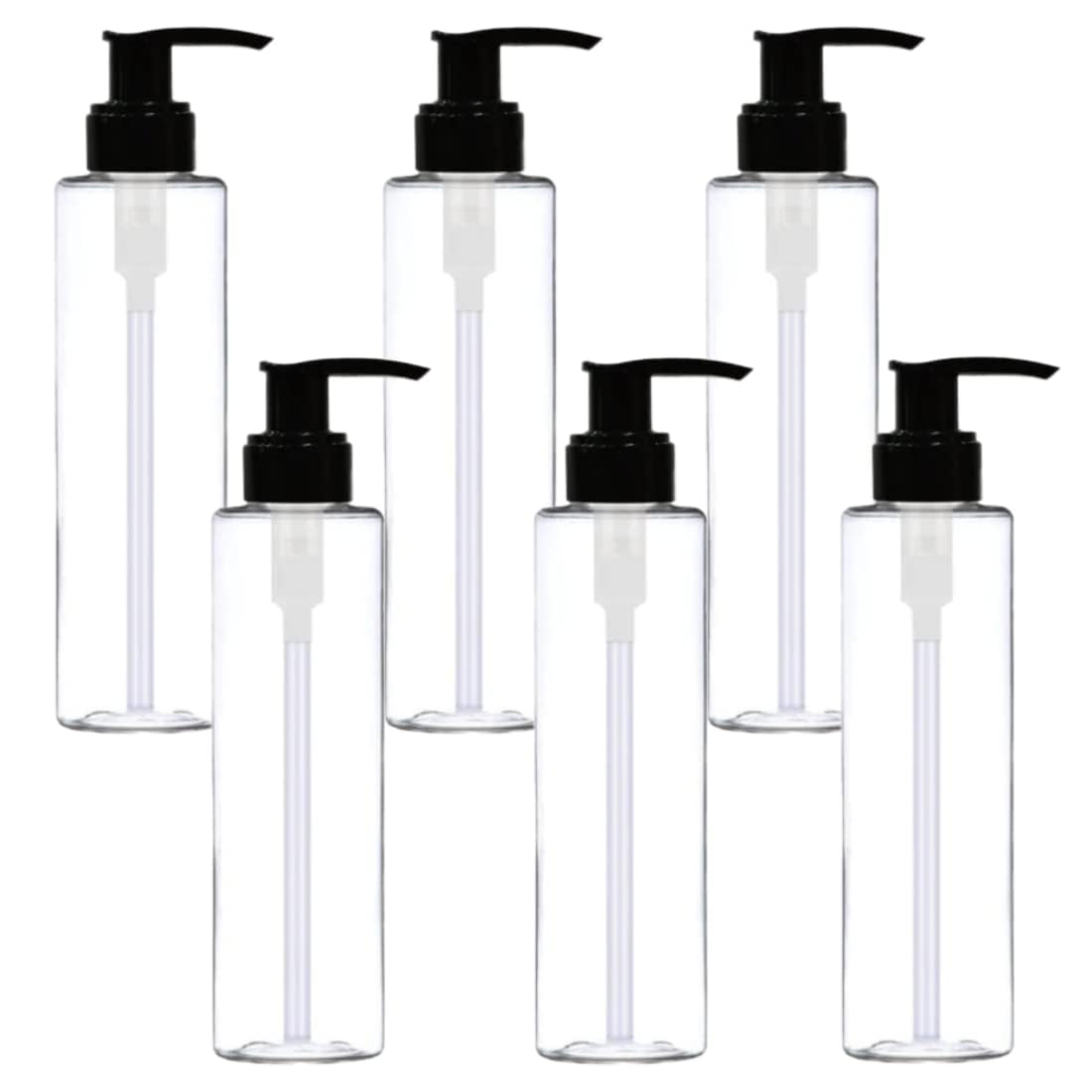 Premium Pet 200ml Empty Clear Plastic Bottles Refillable Travel Size Cosmetic Travelling Containers Small Leak Proof Squeeze Bottles with Pump Lock Option for Oil,Toiletries,Shampoo. (Pack of 3)-image-45