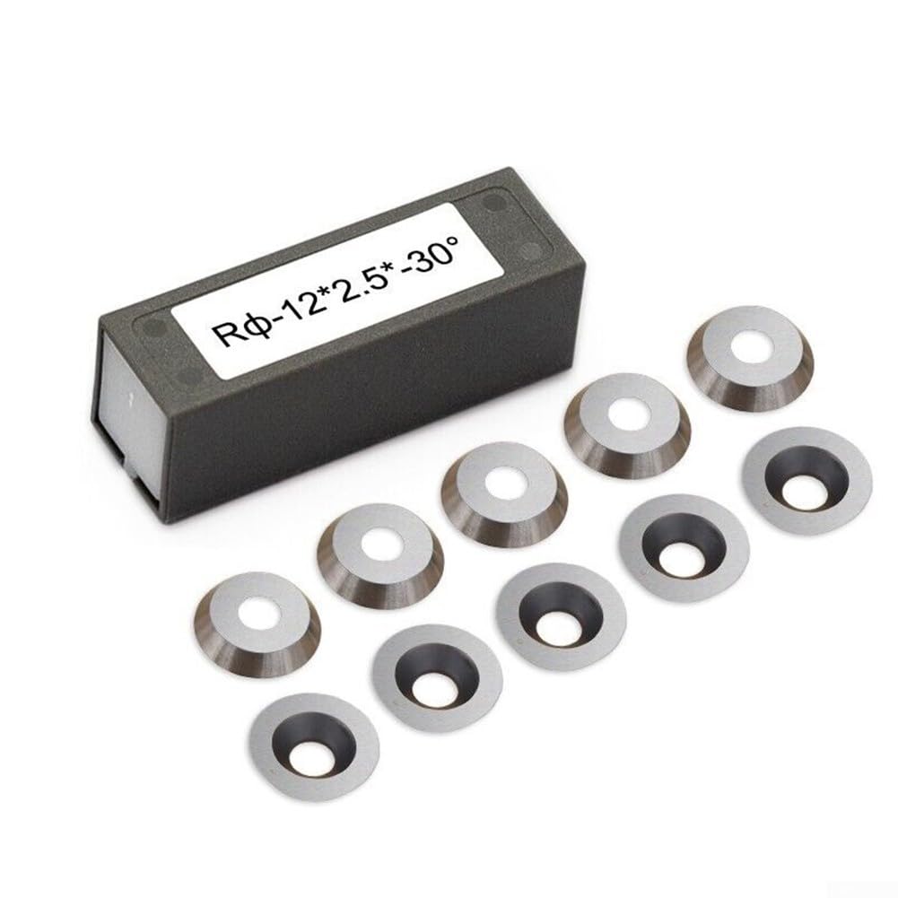 Wendeschneidplatten aus massivem Hartmetall, rund, 12 mm, für Drehmaschinen mit 30-Grad-Schnittwinkel, 10 Stück