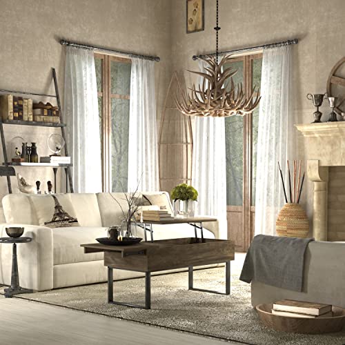 Mcmacros Lift Top Coffee Table For Living Room Office With Storage, Slide Drawer And Metal Frame, Lift Up Dining Table (Grey) #TOP1