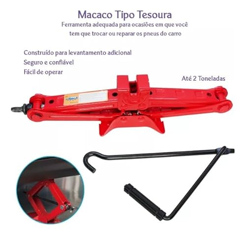 Macaco Tipo Sanfona Universal 2000 Kg Carros Passeio