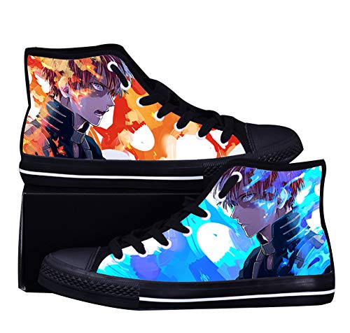 My Hero Academia Shoto Todoroki Cosplay Shoes Canvas Shoes Sneakers White Black