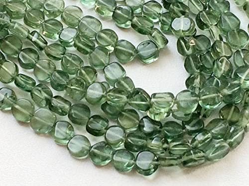 Perles de monnaie en apatite verte naturelle 4.5mm pour joaillerie fine