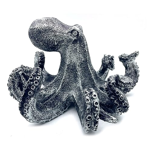 Estatua Vintage de Pulpo 10 Pulgadas Plateada miniatura 2