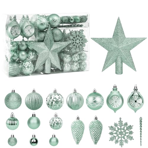 100PCS-Christmas-Tree-Balls-Ornaments-Set-with-Christmas-Tree-Topper-Light-Green-Christmas-Ornaments-Sets-for-Christmas-Tree-Shatterproof-Hanging-Christmas-Tree-Decorations