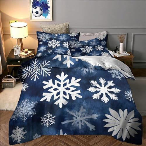 Parure de lit flocon de neige housse de couette microfibre respirante 1 place - 6