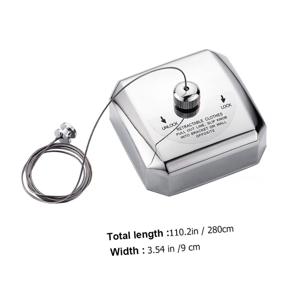 Cabilock Clothesline Retractable Clothes Line Washing Line Retractable Washing Line Wire Portable Clothes Drying Cotton Rope for Laundry with Rods Garment Hanging Silver Stainless Steel