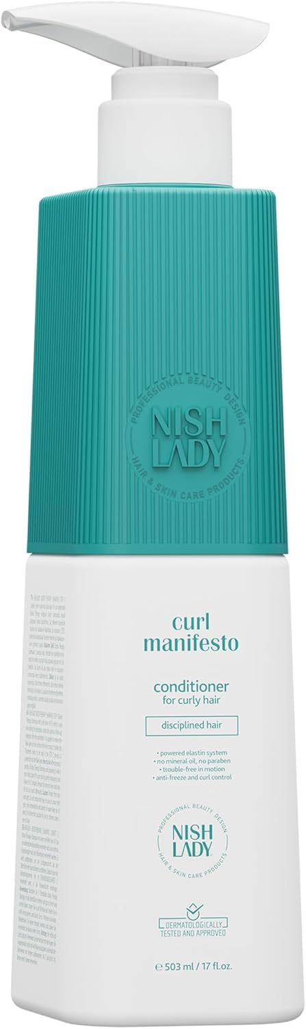 Nishlady Curl Manifesto Hair Care Conditioner 503 ml, Hydrating & Defining Conditioner for Curly & Wavy Hair