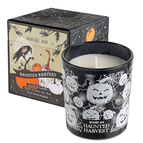 ROMIIE ZOI Scented Candle - Haunted Harvest Halloween - 6oz Soy Wax Candle for Autumn, Gift for Her/Him