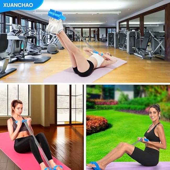 Pedal Puller Resistance Bands with Single Spring ¨C Durable Sit Up Equipment for Home Gym, Strength Training for Abs, Legs, Chest ¨C Portable Full-Body Workout Gear