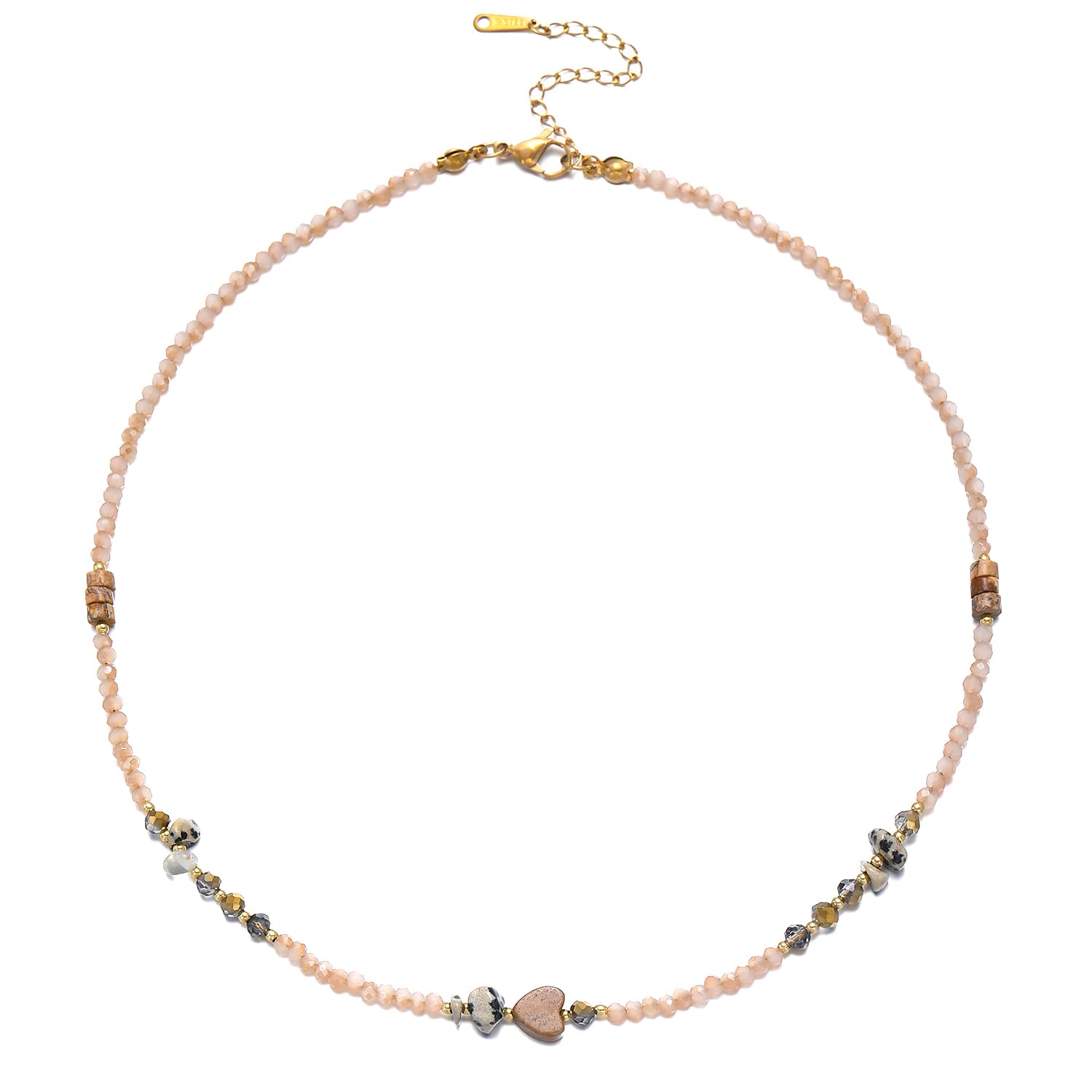 Cosace Beaded Necklaces for Women Crystal Beaded Necklace Natural Stone Summer Beach Boho Necklaces for Women Bead Choker Handmade Jewelry