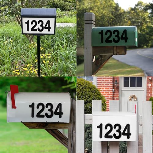 benlidoner 14 Blatt Zahlen Aufkleber, 10cm Wetterfest Klebezahlen Schwarz, 0-9 Reflektierende Vinyl Große Zahlen Sticker, Selbstklebende Haus-Nummer für Postkasten, Schilder, Mülltonne