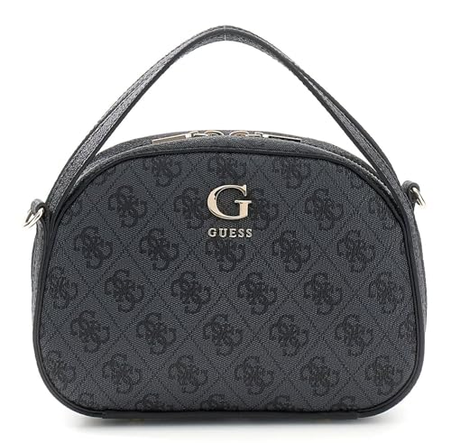Sac à épaule bandoulière GUESS Coleen gris foncé avec logo et fermeture top zip