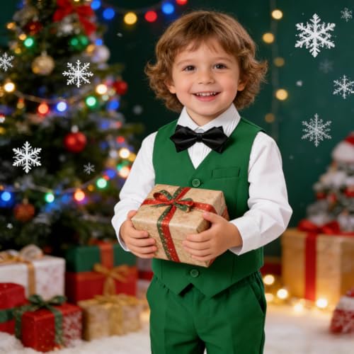 Image of Baby Boys Clothes Suits Toddler Black Formal Gentleman Wedding Outfit Dress 5Pcs Kids Infant Slim Fit Suit Sets 3T