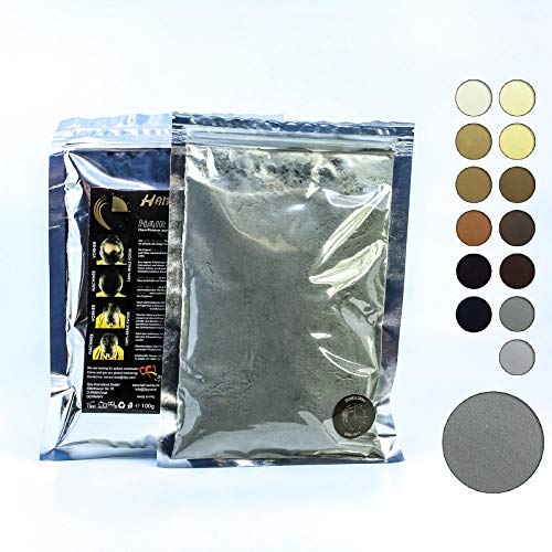 Hair Quicky® Premium Hair Fibers, fibras de pelo, construcción de pelo espesante de cabello, en caso de alopecia calvicie caída del pelo o cabello ralo, natural queratina |100g | gris oscuro