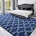 Hutha 5x8 Shag Large Area Rugs for Living Room, Navy Blue and White Modern Super Soft Bedroom Carpet, Moroccan Luxury Geometric Plush Fluffy Rug for Kids Nursery Girls Room Indoor Home Decor