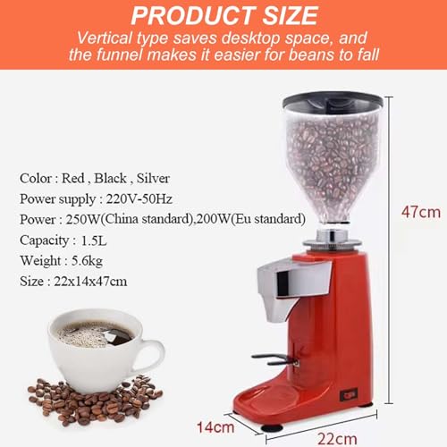 HCAUYNN Elektrische KaffeemüHle Mit LCD-Display, Zeit- Und Temperaturanzeige, Quantifizierbares Kaffeepulver, Einstellbarer Mahlgrad,Black 9 HCAUYNN Elektrische KaffeemüHle Mit LCD-Display, Zeit- Und Temperaturanzeige, Quantifizierbares Kaffeepulver, Einstellbarer Mahlgrad,Black