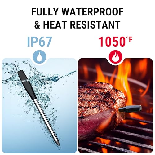 TempSpike Wireless Meat Thermometer Digital with App, WiFi & Bluetooth BBQ Grill Thermometer with High Precision, Waterproof & Heat-Resistant Probes, Rechargeable Base with Display for BBQ Smoker Oven - Image 7