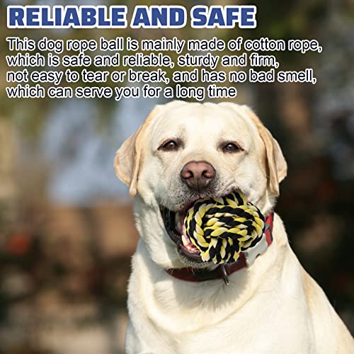 Hosuly 12 Pieces Rope Dog Toys For Aggressive Chewers Large Dog Chew Toys Dental Cotton Rope Ball Dog Toy Twisted Dog Toys For Medium Dogs Teething Chew #TOP5