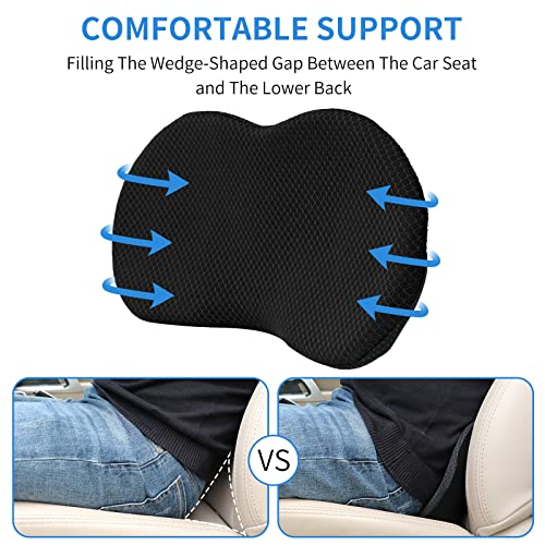 Tishijie Car Seat Cushion - Comfort Memory Foam Car Seat Cushions For Driving - Low Back & Tailbone Pain Relief Pad (Black) #TOP3
