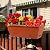 Lysjtsr 12Pcs 17Inches Rectangle Planter Box with Drainage Holes and Trays Plastic Planters Flower Boxes Pots for Indoor Outdoor Plants Patio Garden Home Decor Porch Yard (Red)