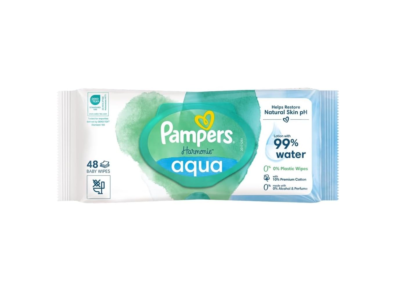 Harmonie Aqua Baby Wipes Plastic Free 1 Pack 48ct