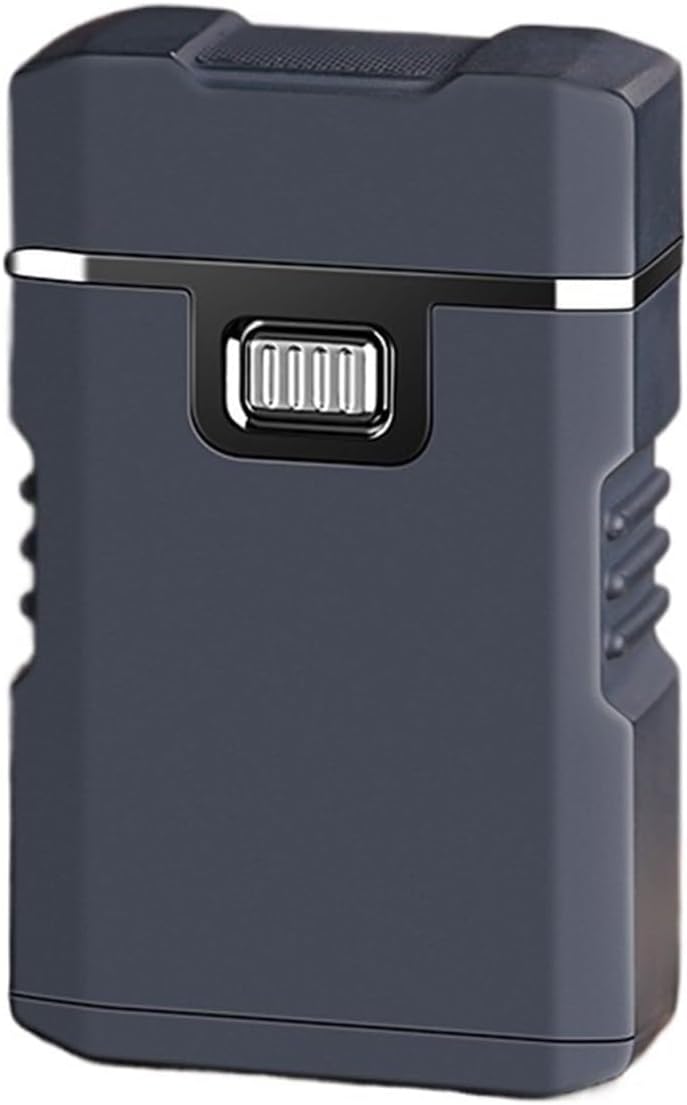 Vintage-Petroleum-Doppelbogenfeuerzeug mit Schleifrad, winddichte Doppelflamme, sichtbares transparentes Ölfenster, tragbares Metallfeuerzeug für Kerzencamping (weiß)(Gray)