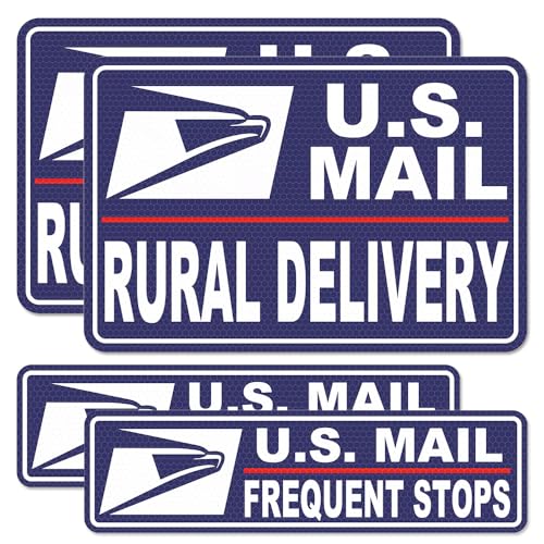 ROMINVIC Car Magnets,Heavy Duty U.S. Reflective Mail Delivery Driver Magnetic Signs,4pcs Rural Delivery Carrier Magnets for Cars, SUV, Trucks,Bumper Sticker
