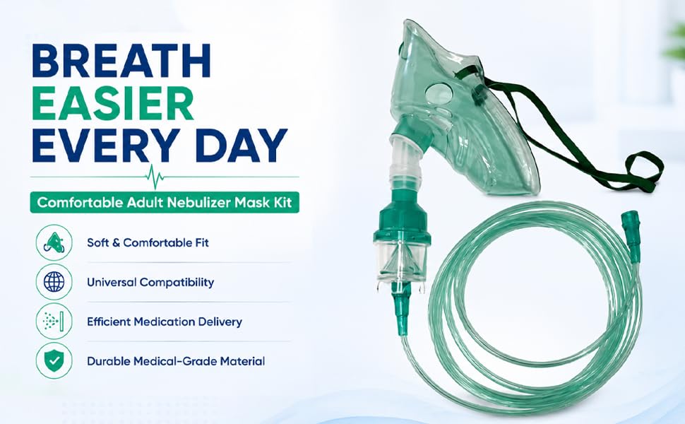 Image of ADULT Nebuliser MASK kit for ALL NEBULIZER Models Pack of 2