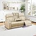 SIENWIEY Leather Recliner Sofa Set with LED Light, Power Reclining Couch Set with USB Port, Leather Couch Set 2 Pieces for Living Room Home Theater Seating（Beige，Sofa and Loveseat）