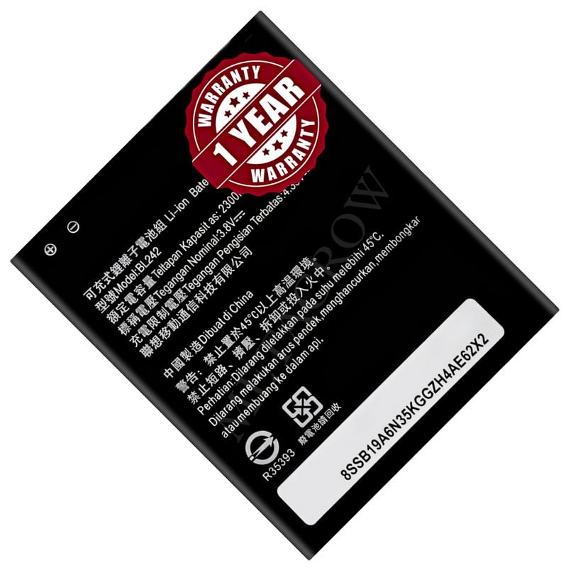 Image of Original BL242 Battery Compatible for Lenovo A3580 | A3860 | A3900 | A6000 | A6000 Plus | A6010 | A6010 Plus | K3 (K30-T, K30-W) | Vibe C (A2020a40) - (2300mAh) - 1 Year Warranty JK1