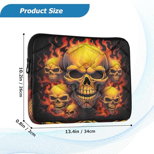 Funda para portátil 13-14 pulgadas con diseño calavera miniatura 3