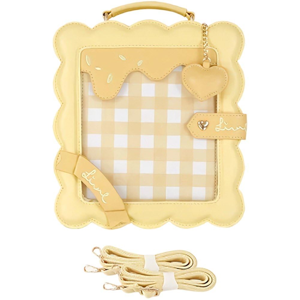 Sslvya Y2k Cookie Design Ita Bag Backpack for Women, Kawaii Crossbody Bag Diy Pin Display Shoulder Purse for Anime Lovers Cosplay Fans