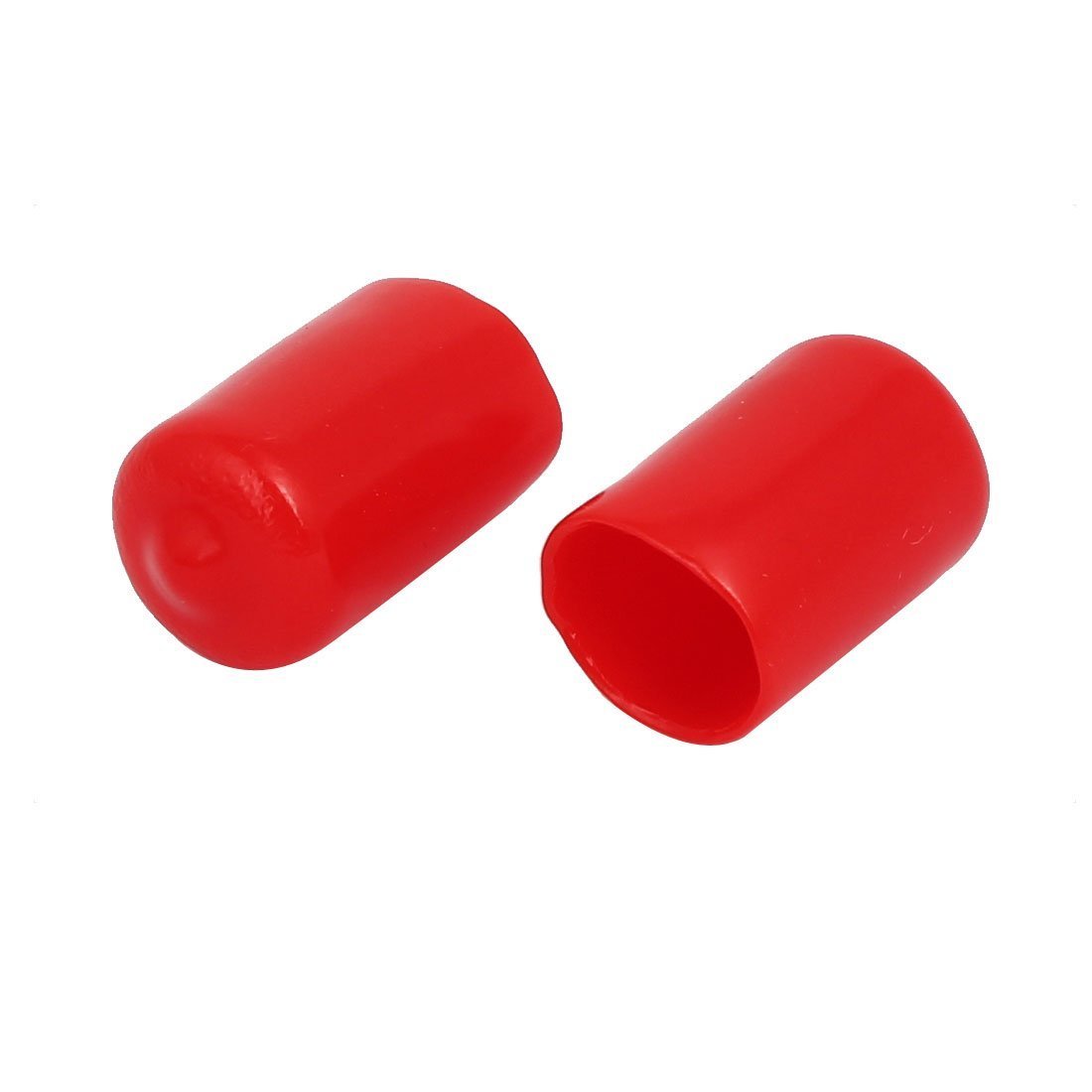 Aexit 12mm Inner Cord Management Dia Rubber Insulated End Cap Screw Thread Protector Cover Cable Sleeves Red 100pcs