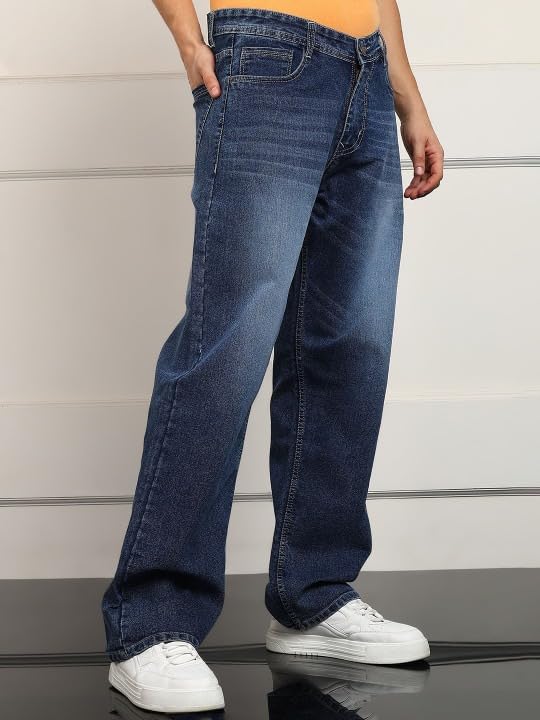 Image of JAAR Loose Fit Jeans for Men - Oversized Baggy Denim Pants | Mid Rise Streetwear Style |