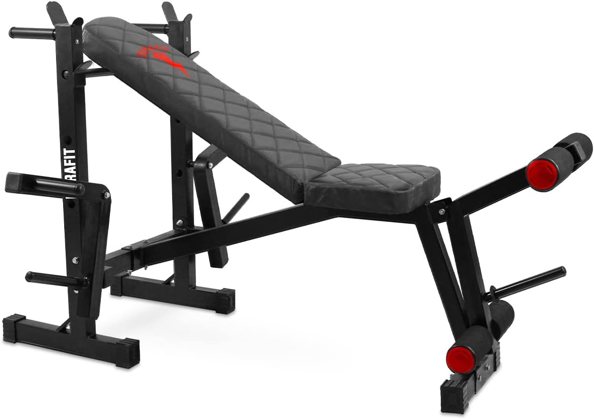 Durafit - Sturdy, Stable and Strong OMFB1 8 In 1 Adjustable, Multi-Level Incline And Decline And Flat Position Workout Multifunction Bench (Max User Weight 150Kg)