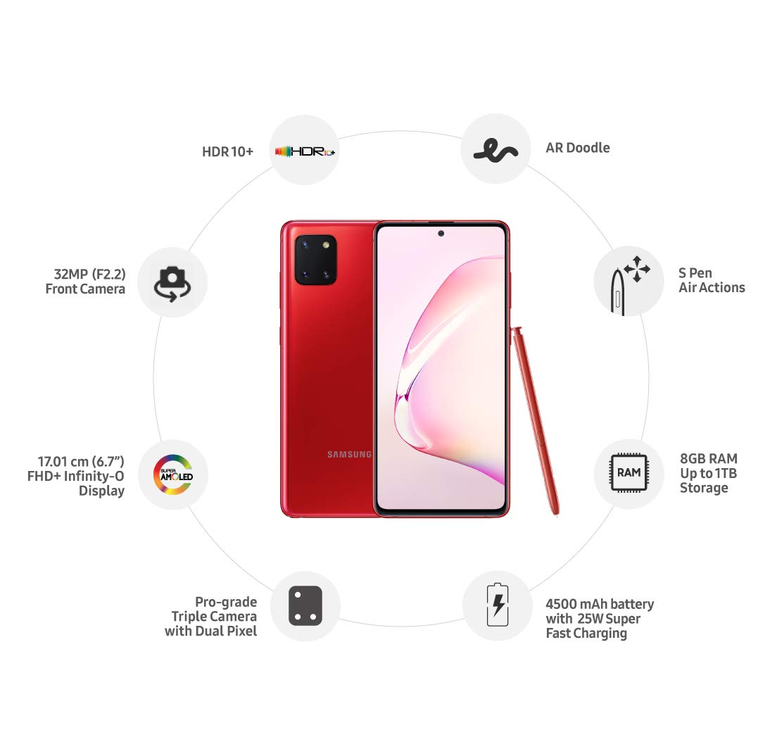 スマートフォン本体 Galaxy - Galaxy Note10 Lite(8GB/128GB, Aura Red) Samsung Galaxy Note10 Lite (Aura Red, 8GB RAM, 128GB Storage